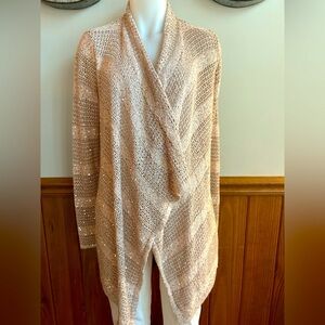 INC international concepts sz XL women’s sequined cardigan, rose gold
